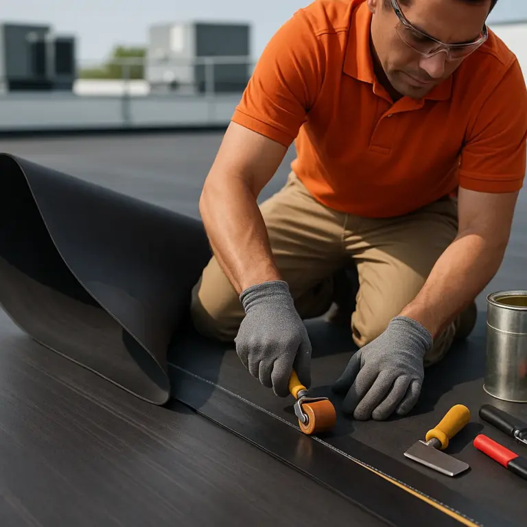 EPDM rubber roof installation