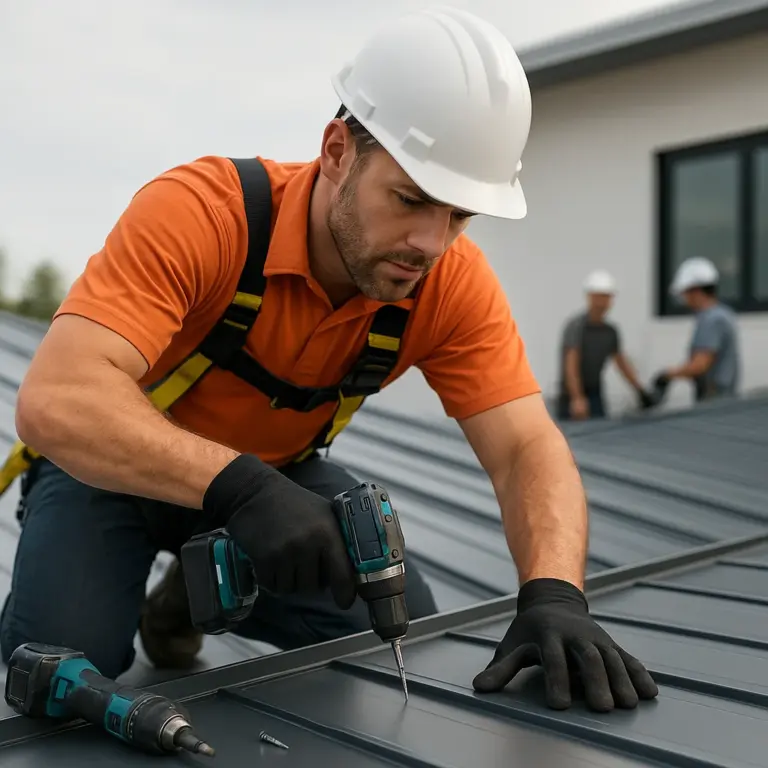 Metal roofing installation