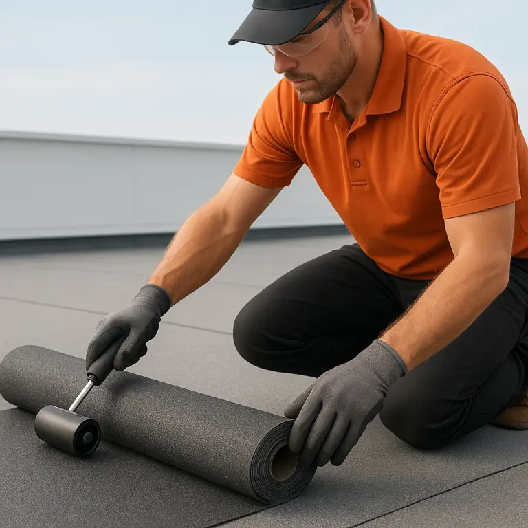 Roll roofing installation