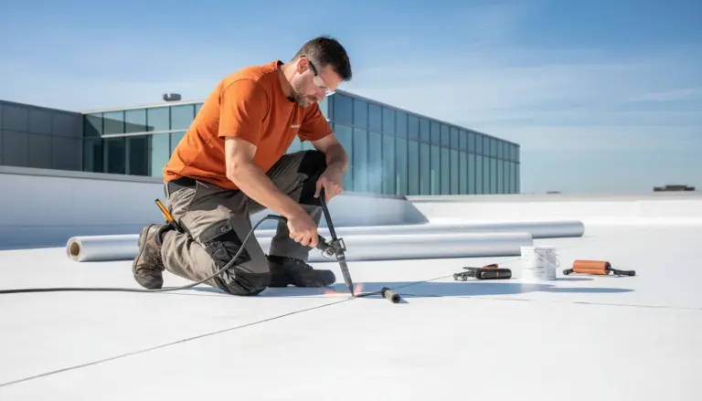 TPO flat roof installation