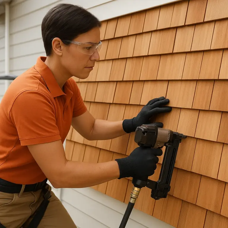 Wood shingle installation